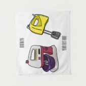 Mixer-Cartoon-Abbildung Wandteppich (Vorderseite)