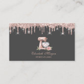 Mixer Flower Hearts Rose Gold Drips Bakery Visitenkarte (Vorderseite)