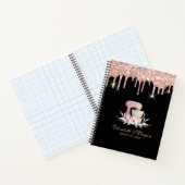 Mixer Flowers Rose Gold Drips Bakery Black Notizblock (Innenseite)