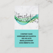 Mixer Instrument | Musical Notes Head Phones Visitenkarte (Rückseite)