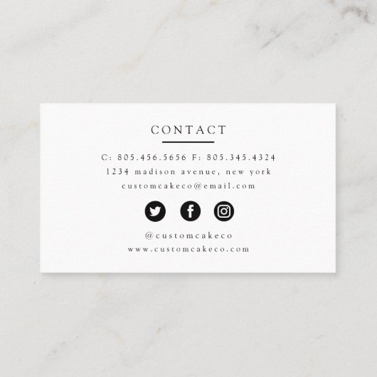 Mixer Kuchen + Bäckerei Visitenkarte (Rückseite)