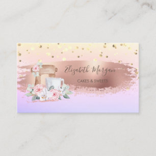 Mixer-Rose, Confetti Brush Stroke Ombre Visitenkarte