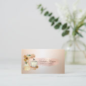 Mixer Sonnenblumen Rose Gold Pinselstriche, Bäcker Visitenkarte (Stehend Vorderseite)