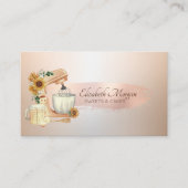 Mixer Sonnenblumen Rose Gold Pinselstriche, Bäcker Visitenkarte (Vorderseite)