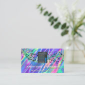 Mixer | Sound Notes - farbenfroher Hintergrund Visitenkarte (Stehend Vorderseite)