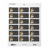 Mixer Sunblumen Gold Foil Confetti Adressaufkleber (Vorne)