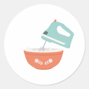 Mixer und Schüssel Runder Aufkleber