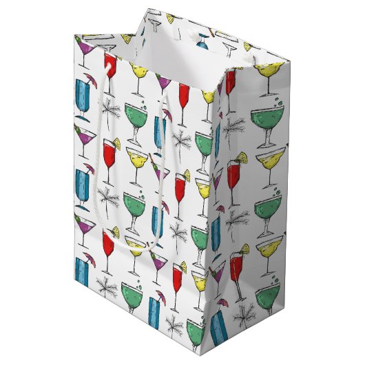 Mixgetränk Cocktail Geschenktasche Mittlere Geschenktüte (Vorderseite Schrägansicht)