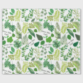 MixGreen Leaf Gemustert Geschenkpapier (Flach)