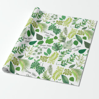 MixGreen Leaf Gemustert Geschenkpapier
