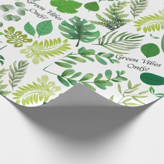 MixGreen Leaf Gemustert Geschenkpapier (Ecke)