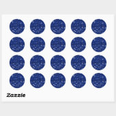 MIXMATCH ROYAL BLUE WHUE GLITZER HINTERGRUNDPROBE RUNDER AUFKLEBER (Blatt)