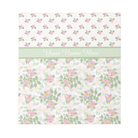 Mix'n'match Dog Rose Florals: Notepad oder Jotter Notizblock (Vorderseite)