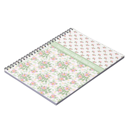 Mix'n'match Dog Rose Florals Spiral Notebook Notizblock (Linke Seite)