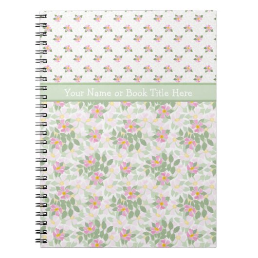 Mix'n'match Dog Rose Florals Spiral Notebook Notizblock (Vorderseite)