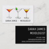 Mixologe Barkeeper Cocktail Cosmo Martini Drinks Visitenkarte (Vorne/Hinten)