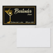 Mixologe Barkeeper Cocktail Visitenkarten Visitenkarte (Vorne/Hinten)
