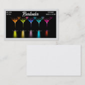 Mixologe Barkeeper Cocktail Visitenkarten Visitenkarte (Vorne/Hinten)