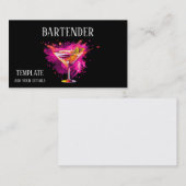 Mixologe Barkeeper Cocktail Visitenkarten Visitenkarte (Vorne/Hinten)