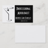 Mixologe für das Schwarz-Weiß-Martini-Logo Visitenkarte (Vorne/Hinten)