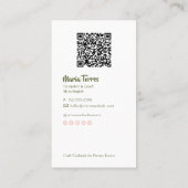 Mixologist Branding | Cocktail-Inspired Mobile Bar Visitenkarte (Rückseite)