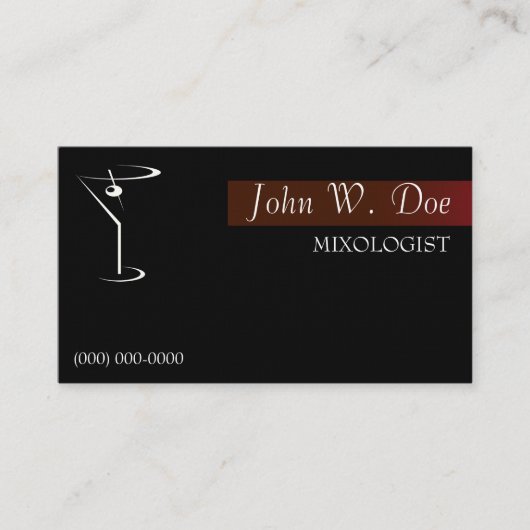 Mixology Barkeeper Business Cards Visitenkarte (Vorderseite)