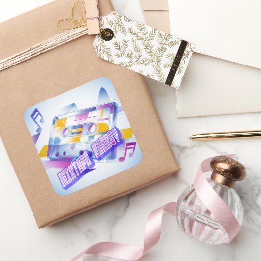 Mixtape Energy Quadratischer Aufkleber (Schenken)