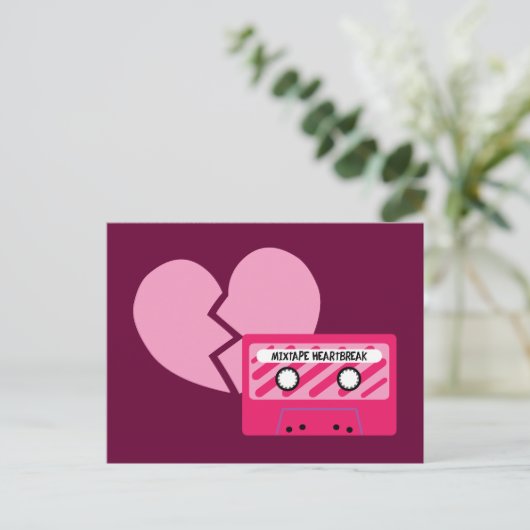 MixTape Heartbreak Postkarte (Stehend Vorderseite)