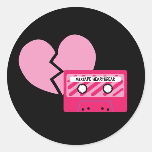 MixTape Heartbreak Runder Aufkleber (Vorderseite)