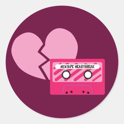 MixTape Heartbreak Runder Aufkleber (Vorderseite)