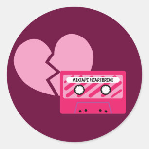 MixTape Heartbreak Runder Aufkleber