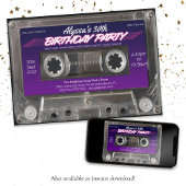 Mixtape Kassette Retro 80er Neon Lila Party Einladung