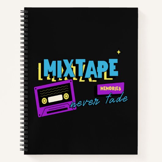 Mixtape Memories Retro Cassette Nostalgia Notizblock (Vorderseite)