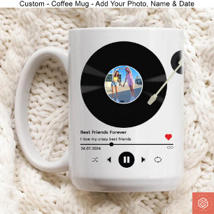 Mixtape Vinyl Record mit Foto Bestie Birthday Kaffeetasse