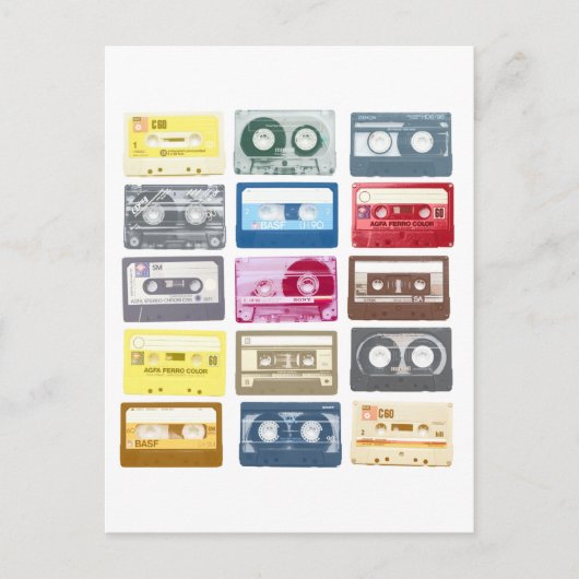 Mixtapes Grafik Postkarte (Vorderseite)