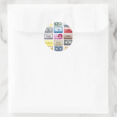Mixtapes Grafik Runder Aufkleber (Tasche)