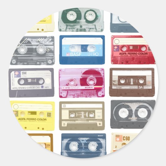 Mixtapes Grafik Runder Aufkleber (Vorderseite)