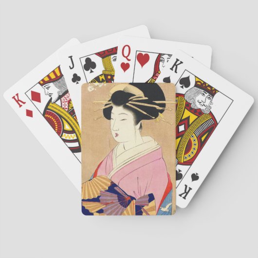 Miyagawa Shuntei Oiran japanese ukiyo-e art Spielkarten (Rückseite)