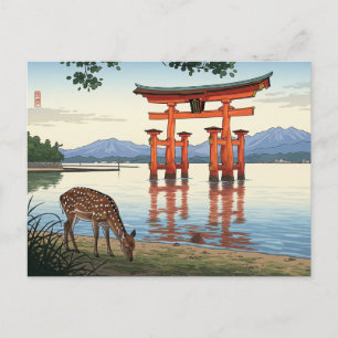 Miyajima Floating Torii Itsukushima Shrine Travel Postkarte