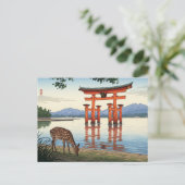 Miyajima Floating Torii Itsukushima Shrine Travel Postkarte (Stehend Vorderseite)