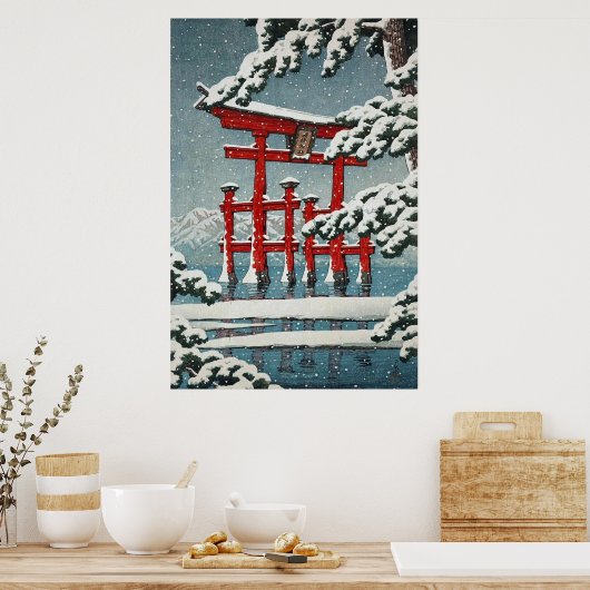 Miyajima in Snow Hasui Kawase Poster Print (Küche)