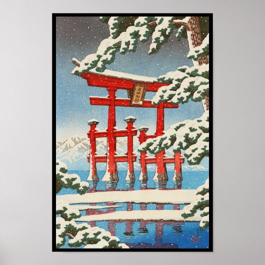 Miyajima in Snow Hasui Kawase shin hanga art Poster (Vorne)