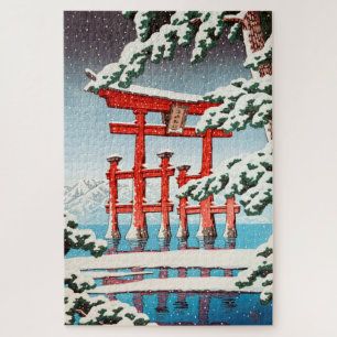 Miyajima Shrine in Snow, Hasui Kawase Puzzle