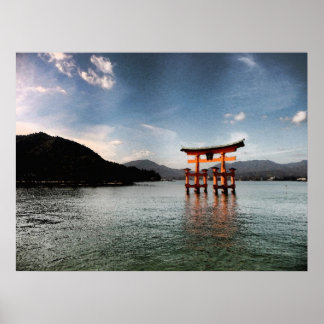 Miyajima Watercolor Poster