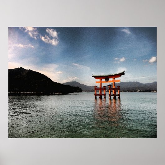 Miyajima Watercolor Poster (Vorne)