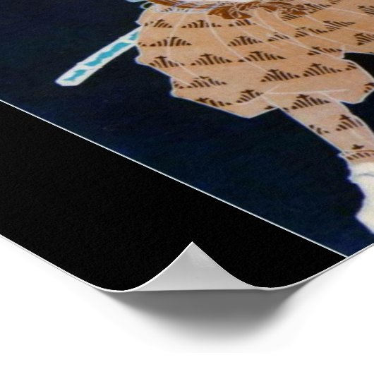 Miyamoto Musashi Malerei um die 1800er Jahre Poster (Ecke)