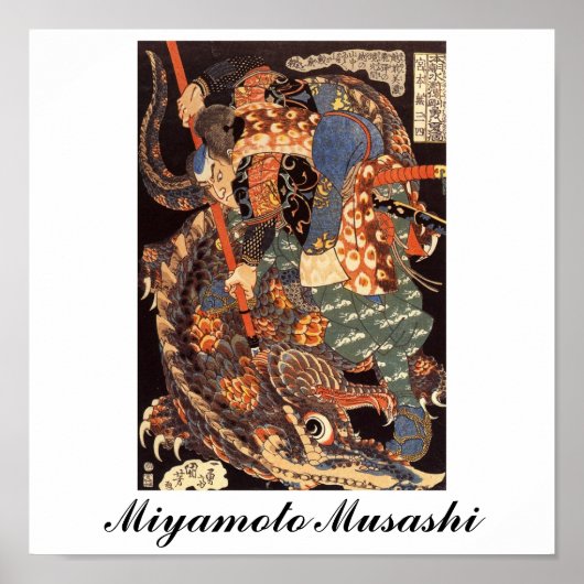 Miyamoto Musashi Painting c. 1800 Poster (Vorne)
