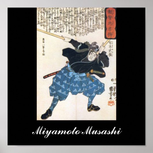 Miyamoto Musashi Painting c. 1800 Poster (Vorne)