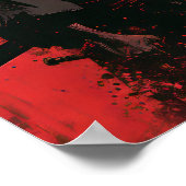 Miyamoto Musashi Vagabond Manga Style Red Backgrou Poster (Ecke)