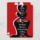 Miz Modesty Drag Queen Birthday Einladung (Vorne/Hinten)